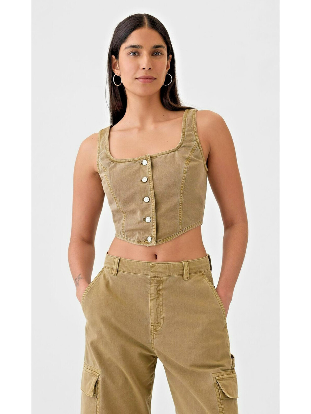 NWT $60 GAP cropped Vest Vintage Denim Twill Vest Grunge Y2K Boho Festival 00